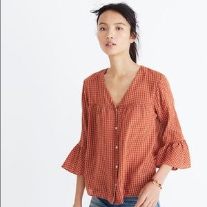 Madewell Veranda Bell Sleeve Top Small